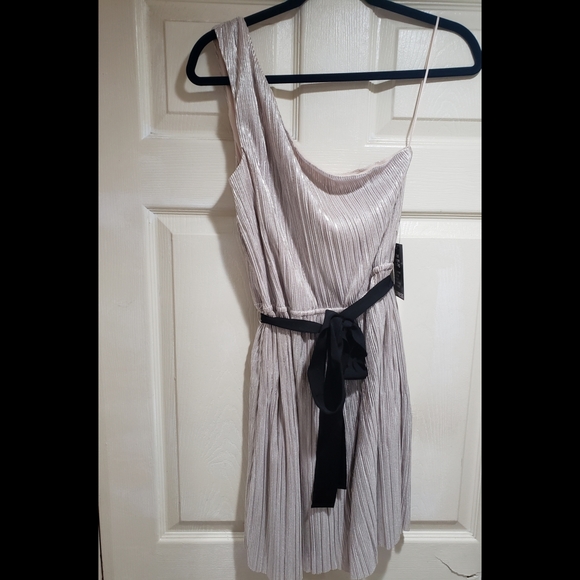 Express one shoulder dress in pewter (large) - Picture 6 of 9